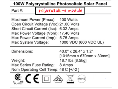 100 w Solar module